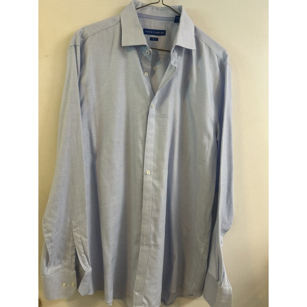 Vince Camuto Men's Slim Fit Dress Shirt Light Blue, Size 16.5/34/35